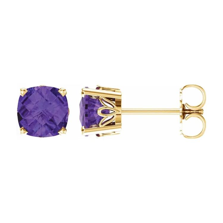 gemstone studs; sapphire, ruby, emerald, amethyst, aquamarine, a huge array of gemstones set in gold studs