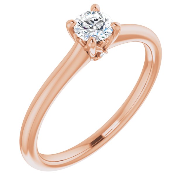 0.30ct Round Brilliant Canadamark®Diamond Ring Rose Gold 1