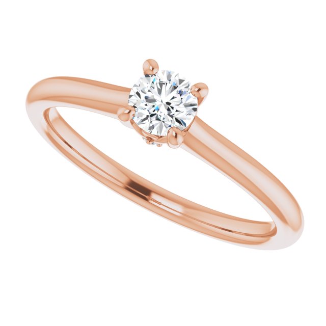 0.30ct Round Brilliant Canadamark®Diamond Ring Rose Gold 4