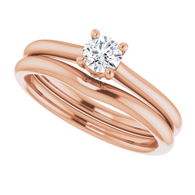 0.30ct Round Brilliant Canadamark®Diamond Ring Rose Gold 5