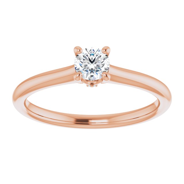 0.30ct Round Brilliant Canadamark®Diamond Ring Rose Gold 6