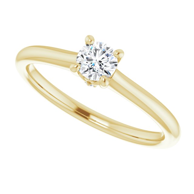 0.30ct Round Brilliant Canadamark®Diamond Ring Yellow Gold 5