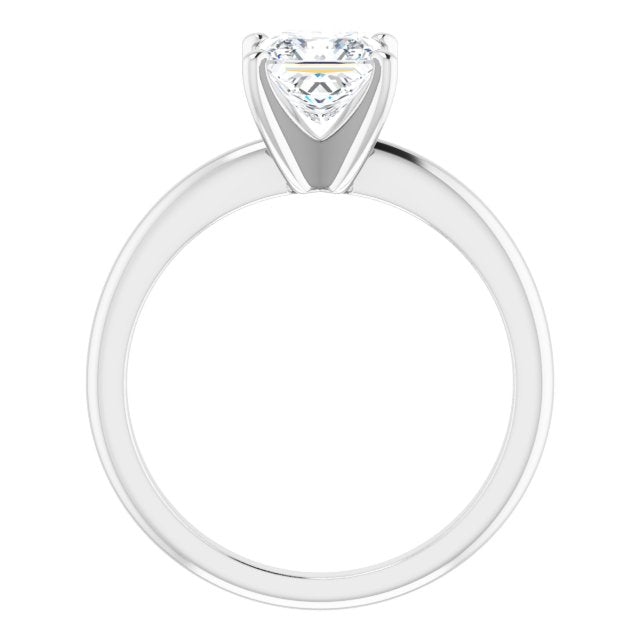 1.00 Carat Princess Cut Lab Grown Diamond Solitaire Engagement Ring White Gold 2