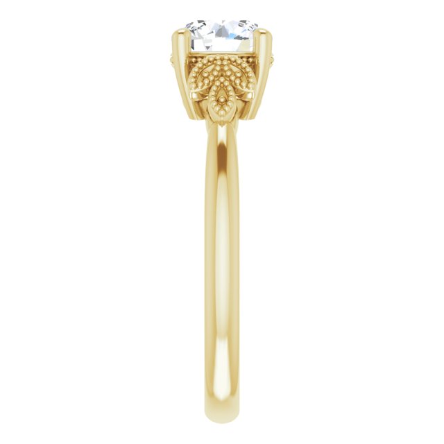1.00ct Lab Grown Diamond Nature-Inspired Solitaire Engagement Ring Yellow Gold 3