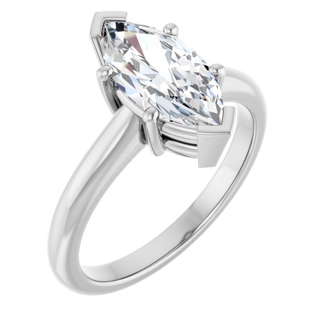 One and a Half Carat Marquise Lab Grown Diamond Solitaire