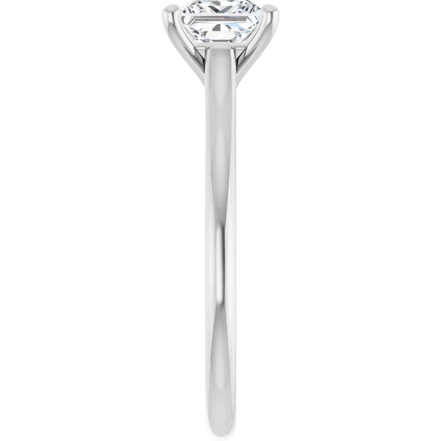 Continuum Silver Princess Brilliant Moissanite Solitaire Engagement Ring