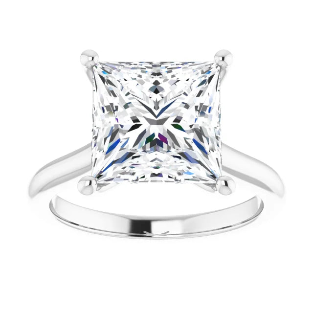 Continuum Silver Princess Brilliant Moissanite Solitaire Engagement Ring