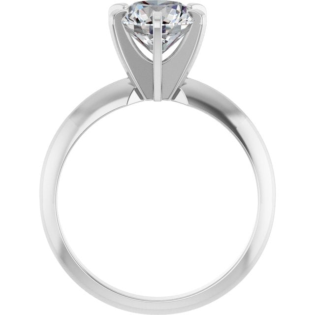1.5 Carat Round Shape Moissanite Solitaire Engagement Ring
