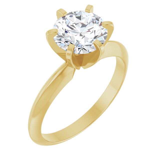 1.5 Carat Round Shape Moissanite Solitaire Engagement Ring
