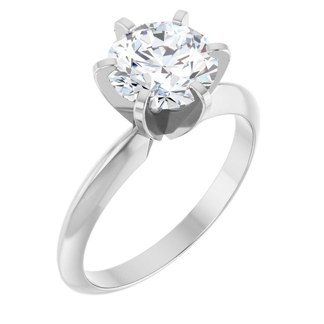 1.5 Carat Round Shape Moissanite Solitaire Engagement Ring