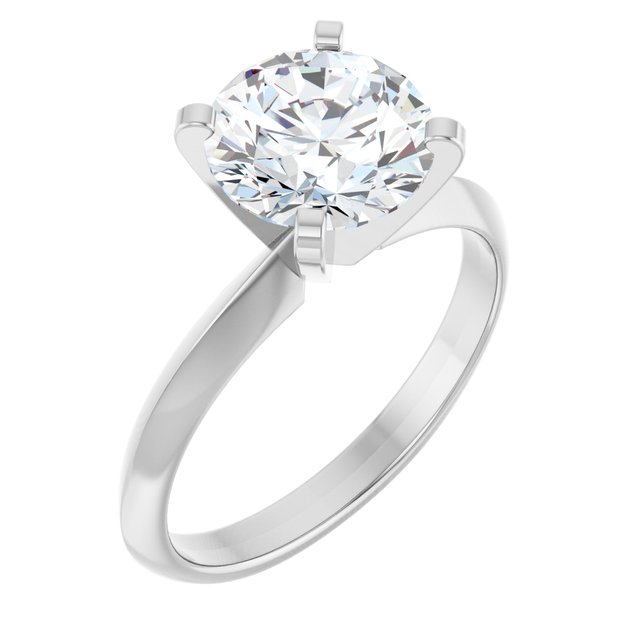 2.00 Carat Round Shape Moissanite Solitaire Engagement Ring