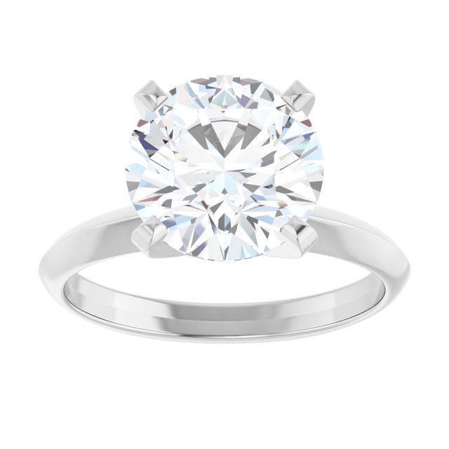 3.00 Carat Round Shape Moissanite Solitaire Engagement Ring