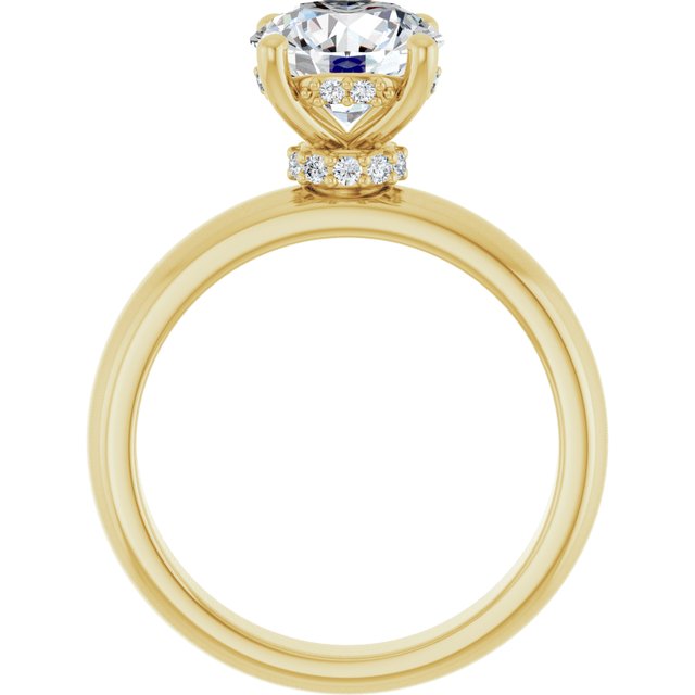 2.00 Carat Round Shape Moissanite Halo Engagement Ring