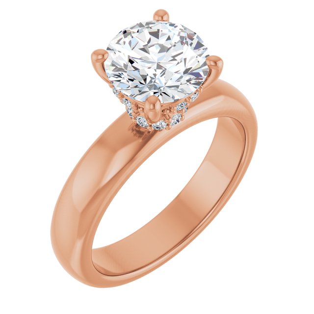 2.00 Carat Round Shape Moissanite Halo Engagement Ring