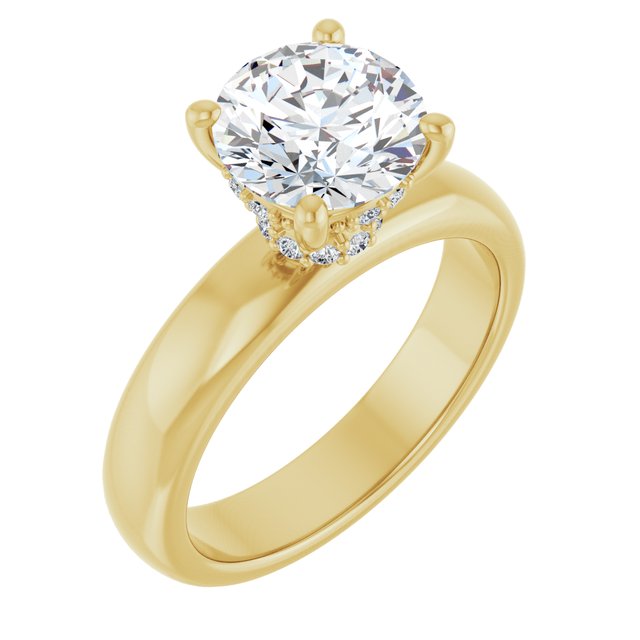 2.00 Carat Round Shape Moissanite Halo Engagement Ring