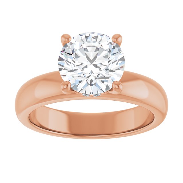 2.00 Carat Round Shape Moissanite Halo Engagement Ring