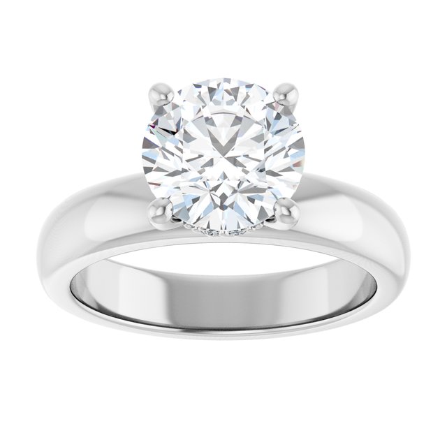 2.00 Carat Round Shape Moissanite Halo Engagement Ring