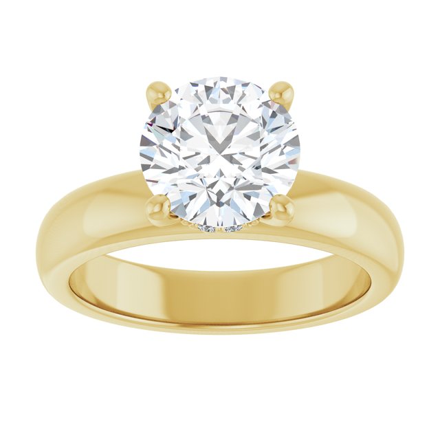 2.00 Carat Round Shape Moissanite Halo Engagement Ring