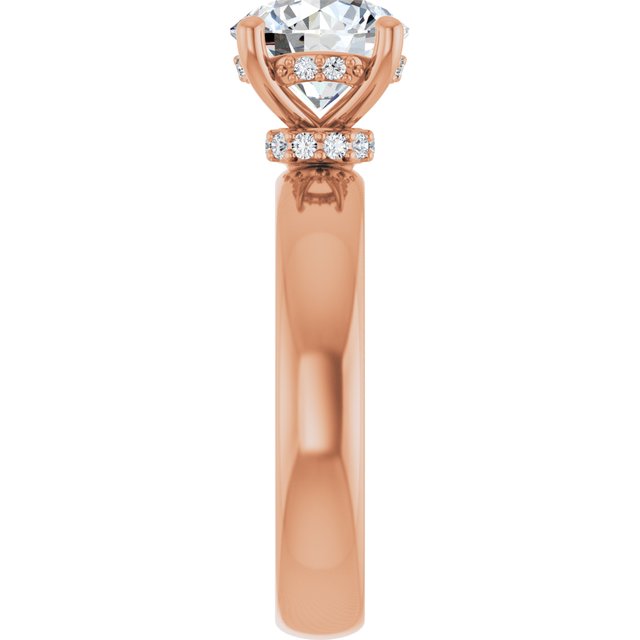 2.00 Carat Round Shape Moissanite Halo Engagement Ring