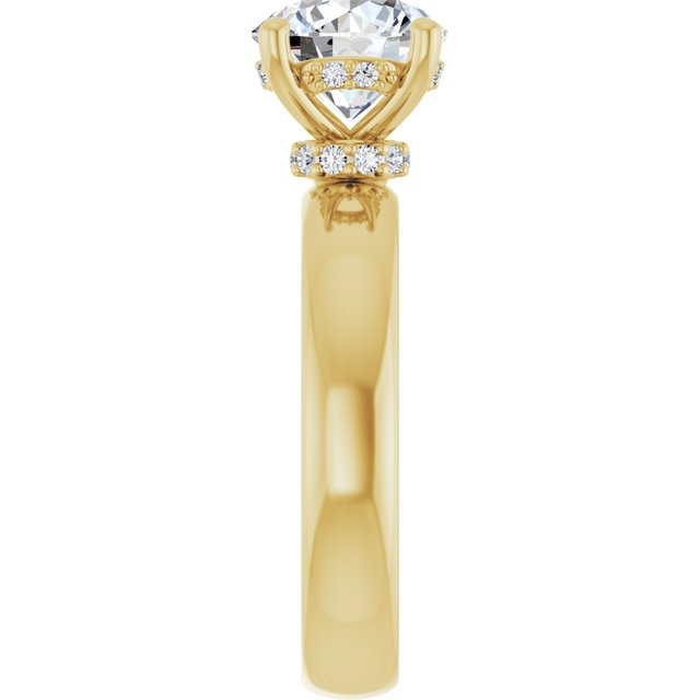2.00 Carat Round Shape Moissanite Halo Engagement Ring
