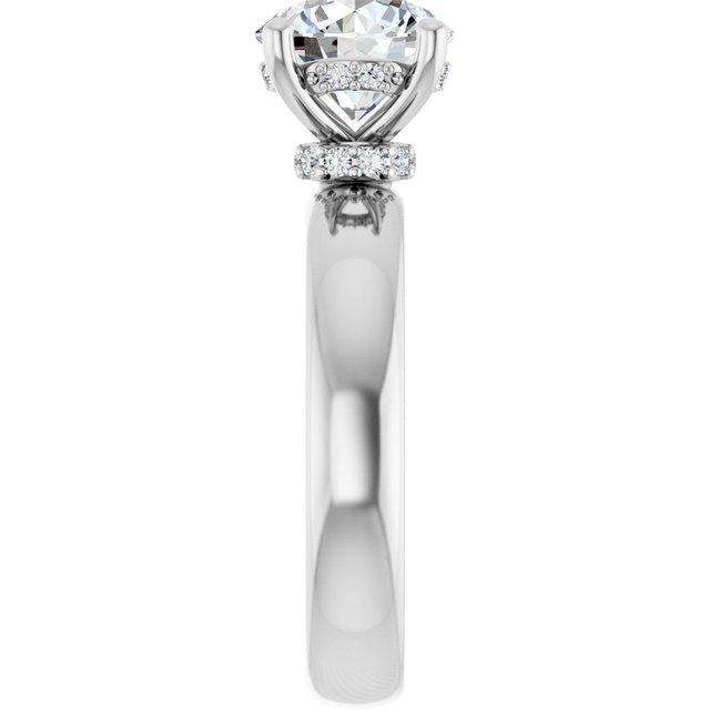 2.00 Carat Round Shape Moissanite Halo Engagement Ring