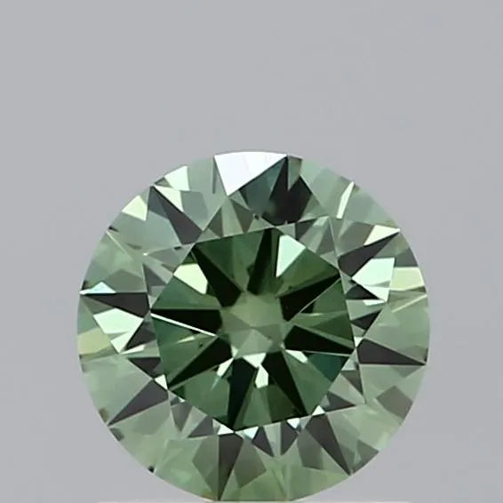 1.00ct Round Lab Grown Diamond (Colour Fancy Vivid Green, Clarity VVS2, Cut ID, IGI Certified)