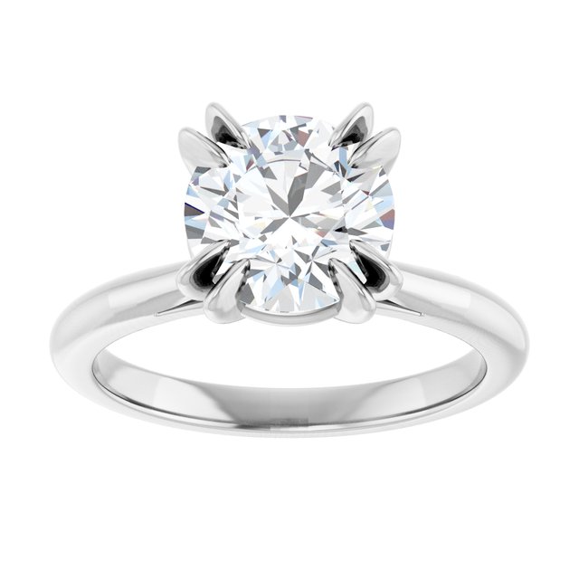 2.00 Carat Round Shape Moissanite Solitaire Engagement Ring
