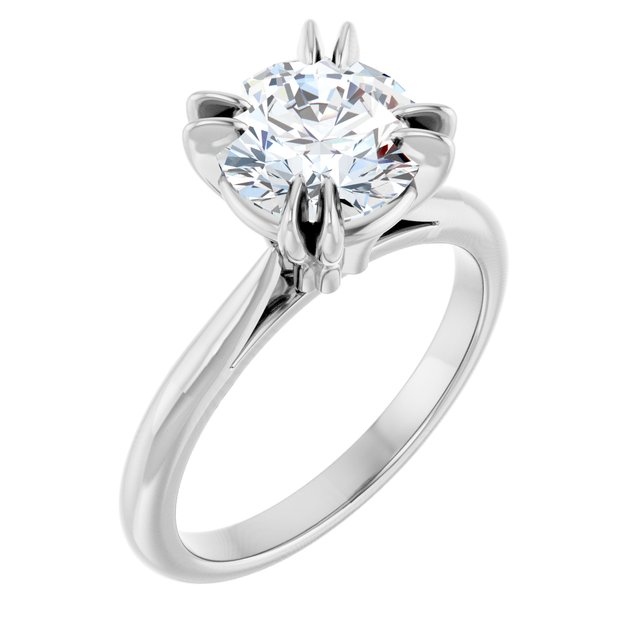 2.00 Carat Round Shape Moissanite Solitaire Engagement Ring