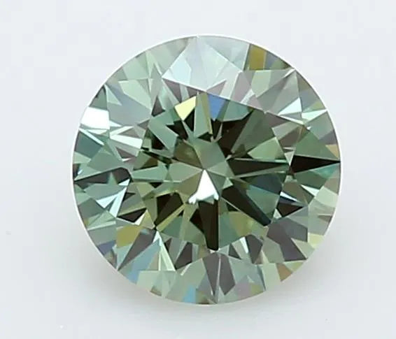 0.95ct Round Lab Grown Diamond (Colour Fancy Vivid Green, Clarity VVS2, Cut ID, IGI Certified)