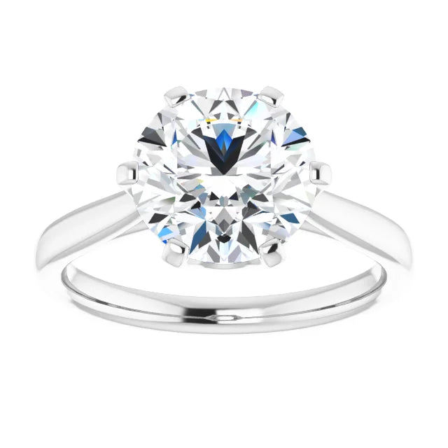 Continuum Silver Round Brilliant Moissanite Solitaire Engagement Ring
