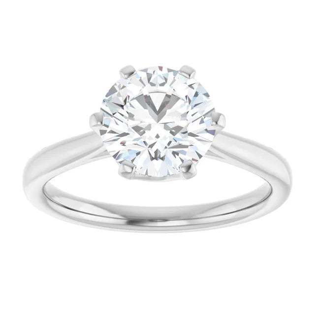 Continuum Silver Round Brilliant Moissanite Solitaire Engagement Ring