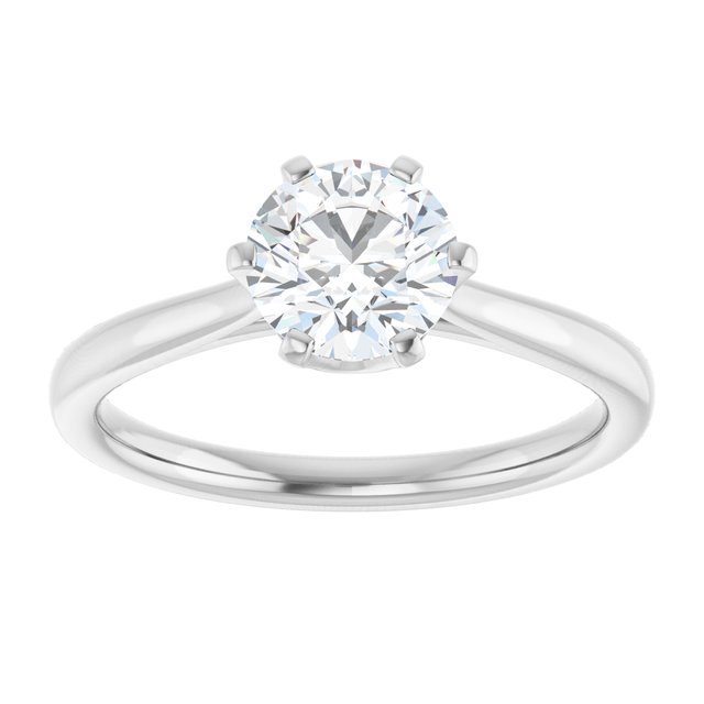 Continuum Silver Round Brilliant Moissanite Solitaire Engagement Ring