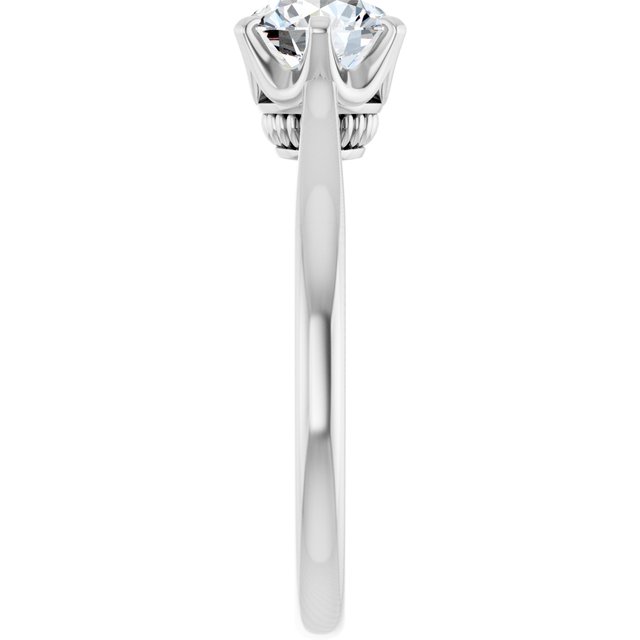 Continuum Silver Round Brilliant Moissanite Solitaire Engagement Ring