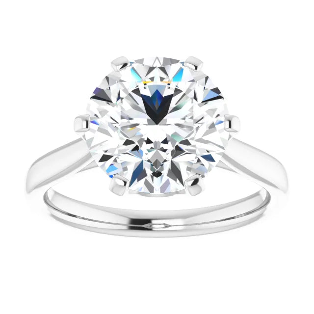 Continuum Silver Round Brilliant Moissanite Solitaire Engagement Ring