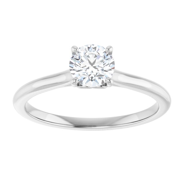 1/2 Carat Love Heart Round Brilliant Moissanite Engagement Ring