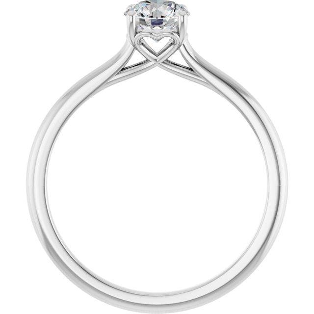 1/2 Carat Love Heart Round Brilliant Moissanite Engagement Ring