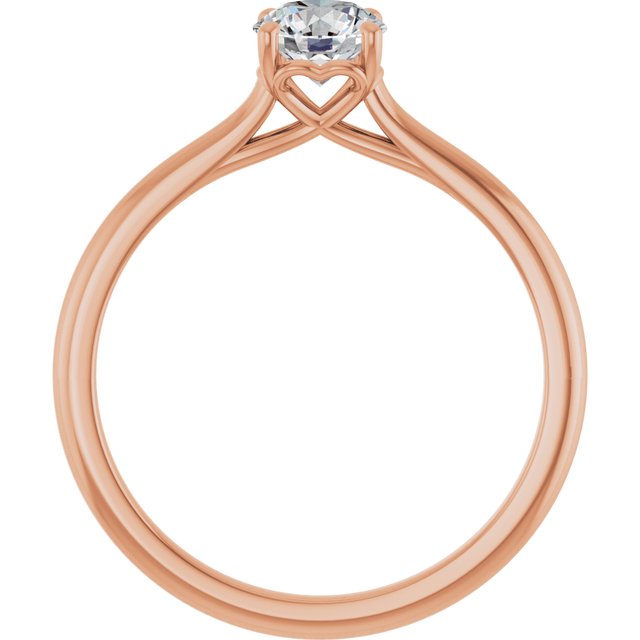 1/2 Carat Love Heart Round Brilliant Moissanite Engagement Ring