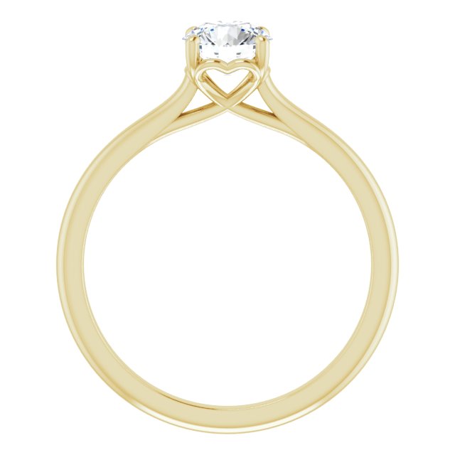 1/2 Carat Love Heart Round Brilliant Moissanite Engagement Ring