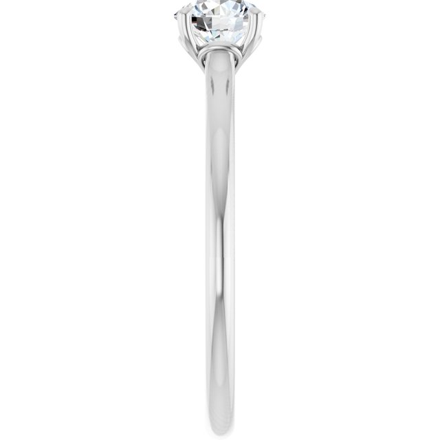 1/2 Carat Love Heart Round Brilliant Moissanite Engagement Ring