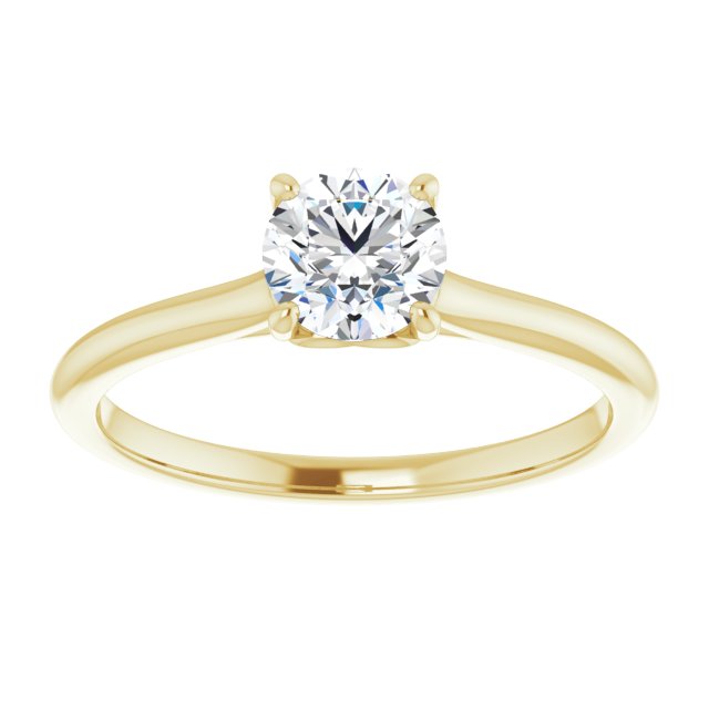 1/2 Carat Love Heart Round Brilliant Moissanite Engagement Ring
