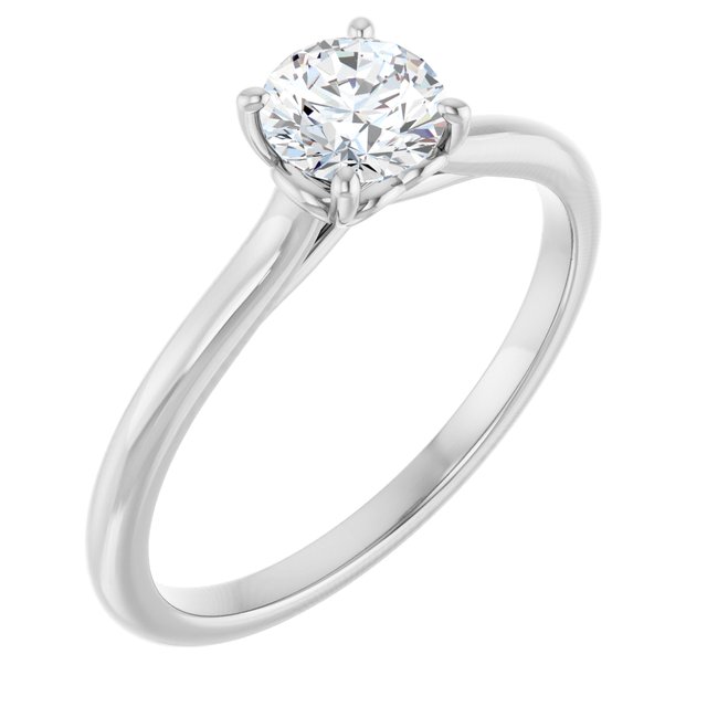 1/2 Carat Love Heart Round Brilliant Moissanite Engagement Ring