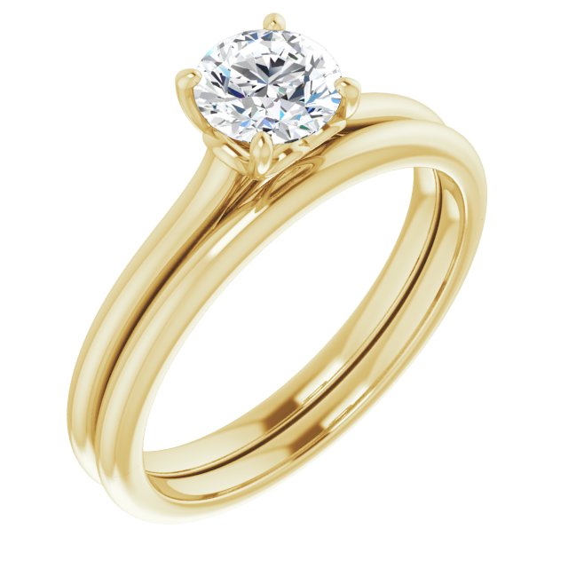 1/2 Carat Love Heart Round Brilliant Moissanite Engagement Ring
