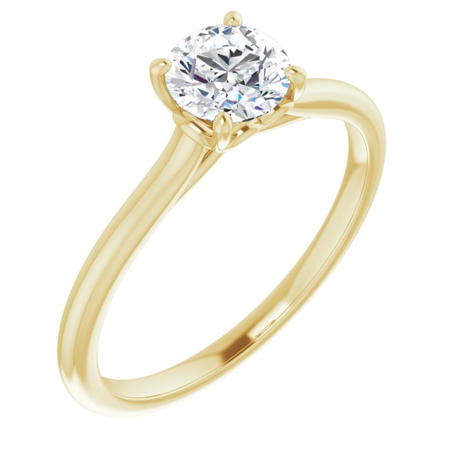 1/2 Carat Love Heart Round Brilliant Moissanite Engagement Ring