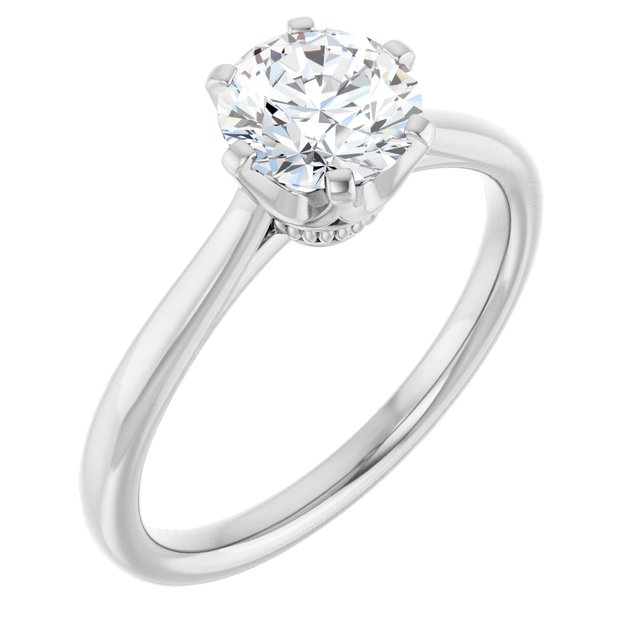 Continuum Silver Round Brilliant Moissanite Solitaire Engagement Ring