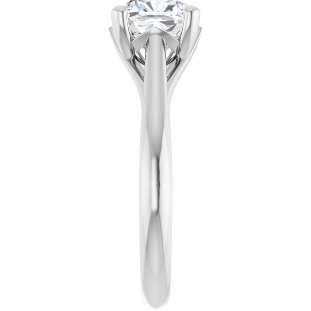 Continuum Silver Cushion Brilliant Moissanite Solitaire Engagament Ring