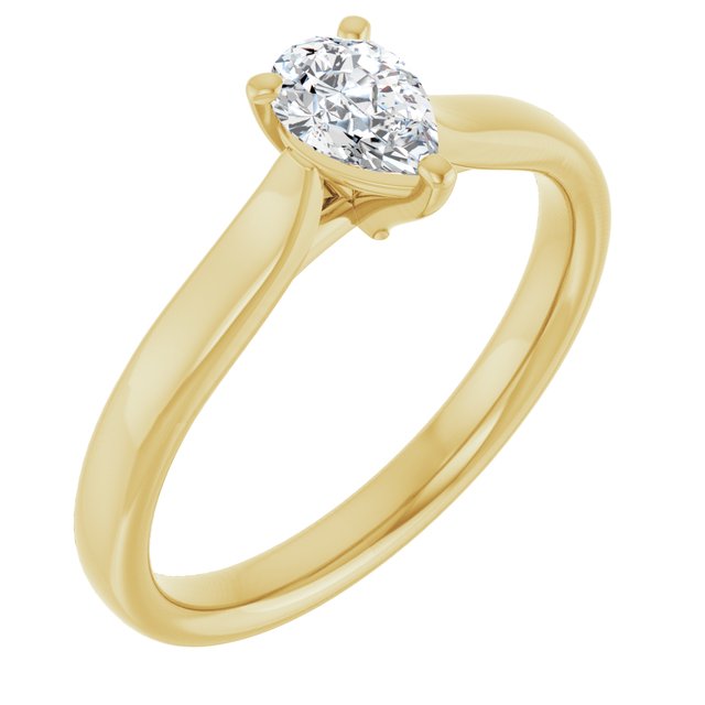 Yellow Gold Pear Half Carat Pear Shaped Diamond Ring Half Carat