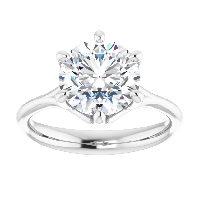 Continuum Silver Round Brilliant Moissanite Solitaire Engagement Ring