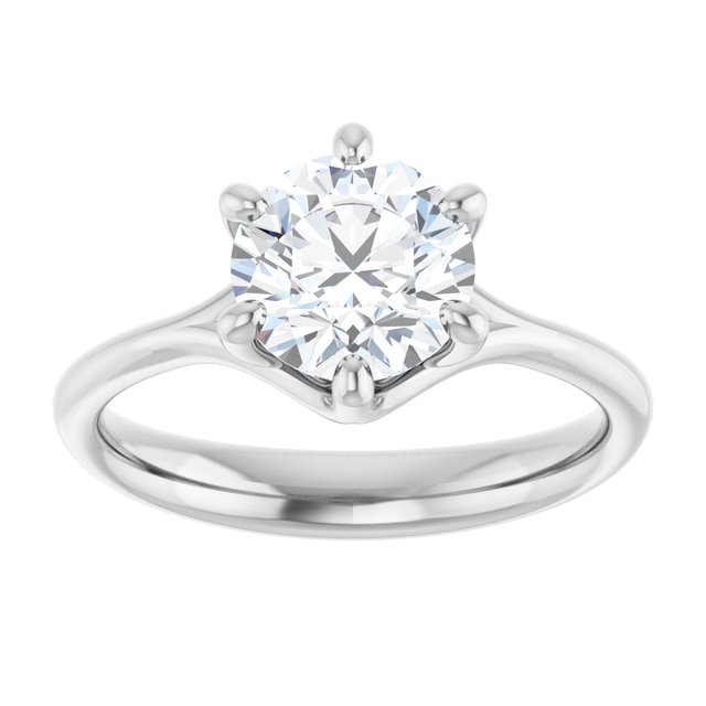 Continuum Silver Round Brilliant Moissanite Solitaire Engagement Ring