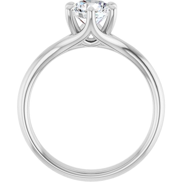 Continuum Silver Round Brilliant Moissanite Solitaire Engagement Ring