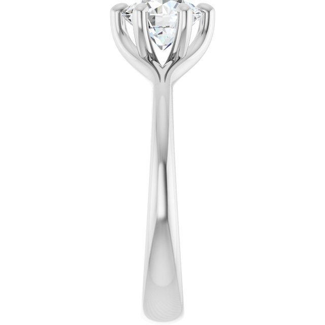 Continuum Silver Round Brilliant Moissanite Solitaire Engagement Ring